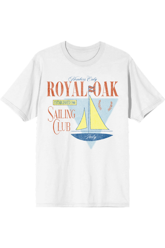 Royal Oak Sailing Club Adult White Crew Neck Short Sleeve Tee-XS
