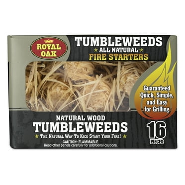 Royal Oak Tumbleweed Firestarter, All Natural Charcoal Starter, 16 Pieces