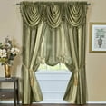 thumbnail image 1 of Royal Ombre Crushed Semi Sheer Complete 6 Pc. Window Curtain & Valance Set - Sage, 1 of 4