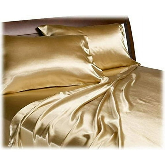 Royal Opulence Divatex Home Fashions Satin King Sheet Set, Gold
