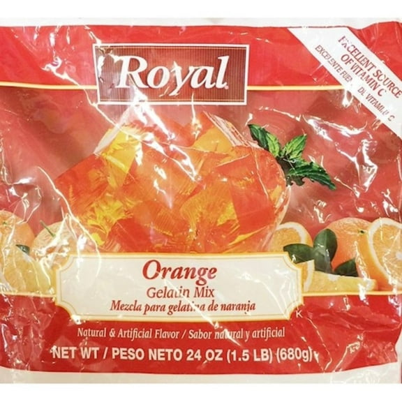 Royal Orange Gelatin Mix, 24 Oz, Pack of 12
