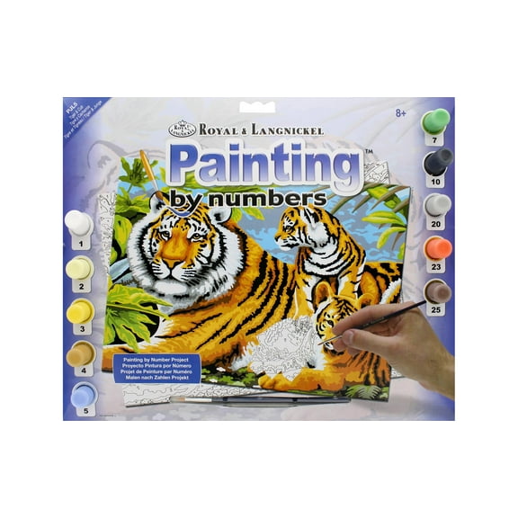 Royal Paint By Number Junior Lg Tiger & Cubs