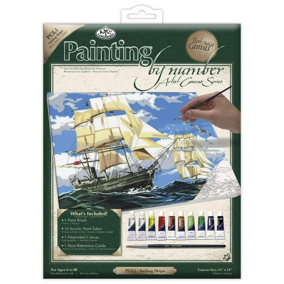 Royal Paint By Number Kit Artist Canvas Series 11"X14"-Sailing Ships