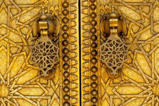 Royal Palace Doors Dar El-Makhsen Fez Morocco Canvas Art - Charles O Cecil DanitaDelimont (36 x 24)