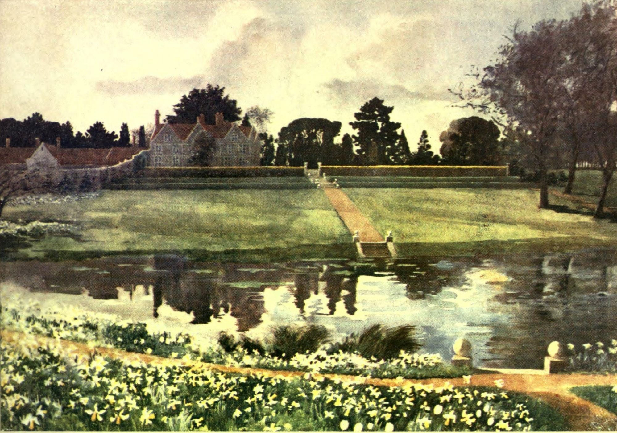 Royal Palaces & Gardens 1916 Barton Manor Isle of Wight Canvas Art - Mima Nixon (18 x 24)