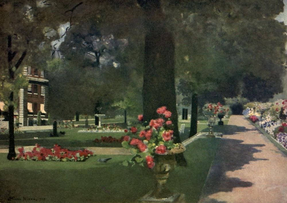 Royal Palaces & Gardens 1916 Marlborough House Gardens Canvas Art - Mima Nixon (18 x 24)