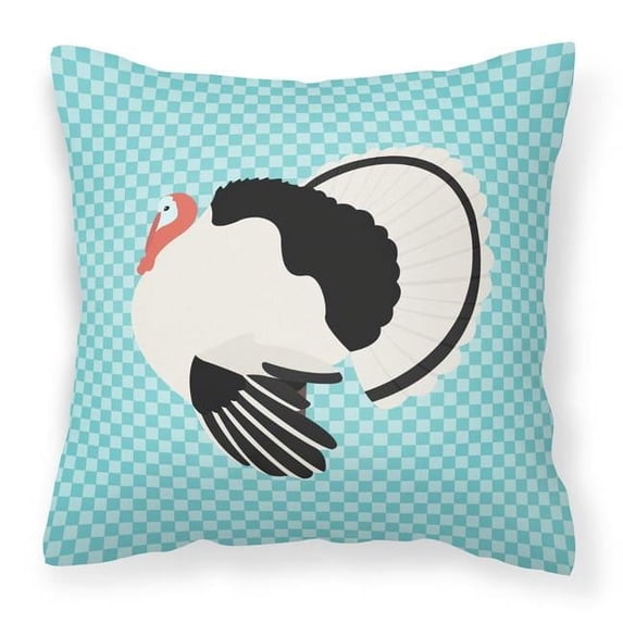 Royal Palm Turkey Blue Check Fabric Decorative Pillow