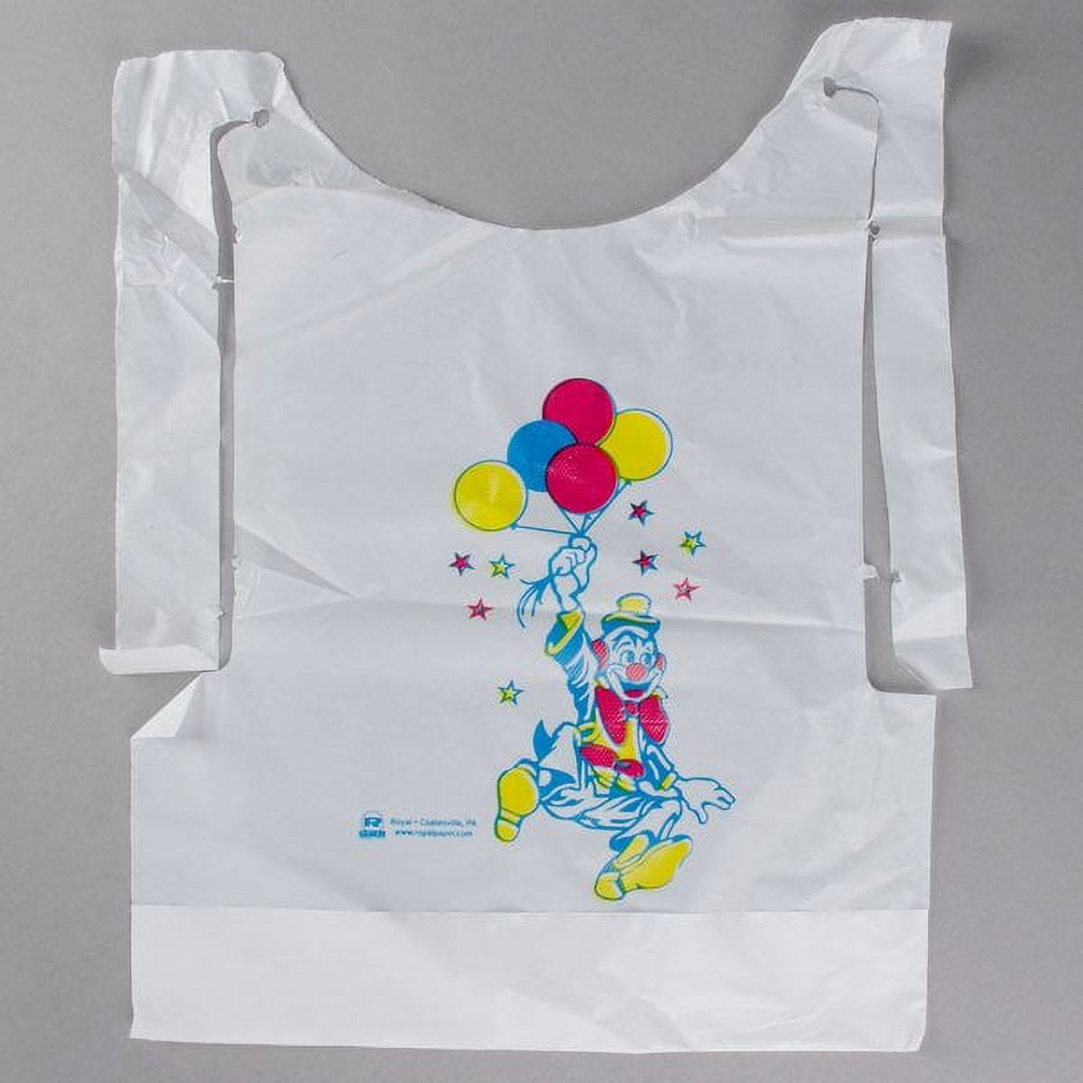 Royal Paper Child's Poly Bib with Clown - 500/Box