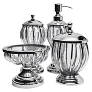 Royal Paris Collection 4-Piece Brass Wire Frame Bathroom Accessory Set   Includes Soap Dispenser, Toothbrush Holder, Soap Dish & Canister   Elegant & Durable