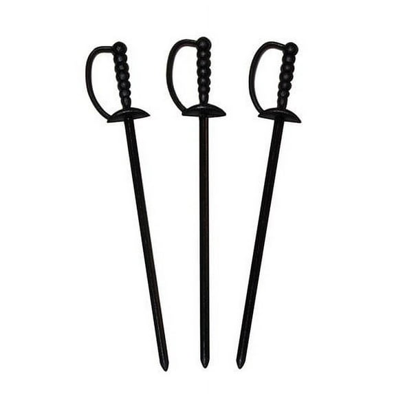 Royal Plastic Sword Picks, 3 1/4", Black, 1000 Ct