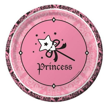 Royal Princess 1st Birthday Disposable Paper Plates, 8 Count, (1 Pack)