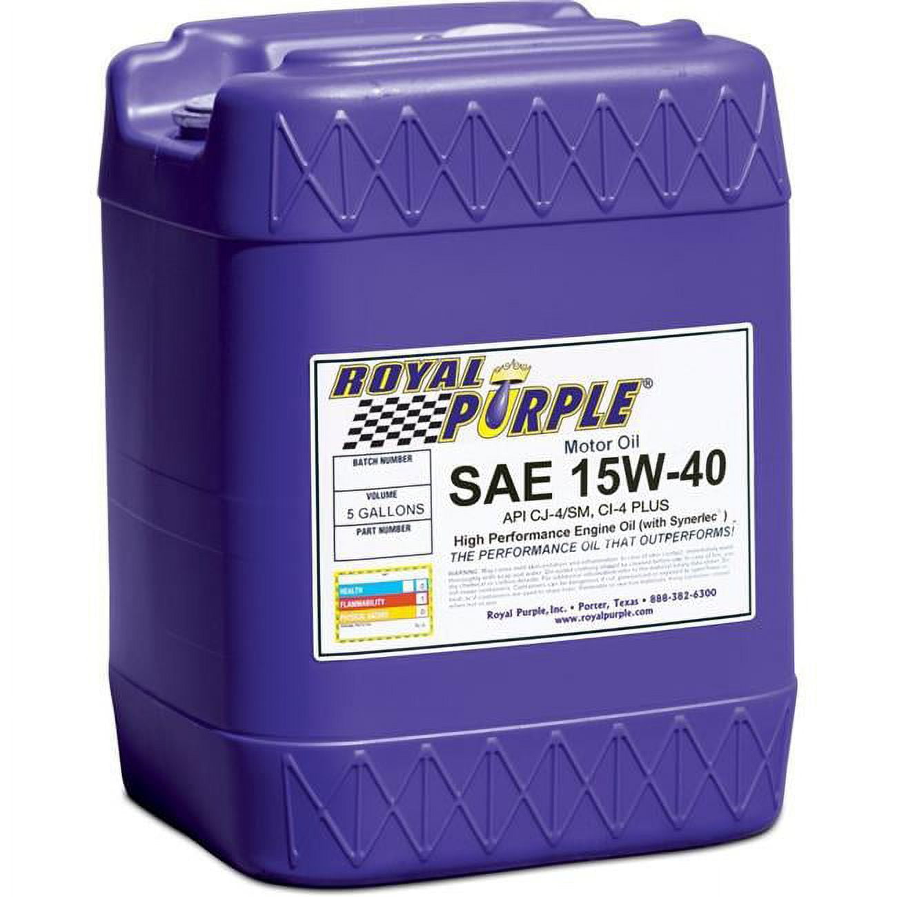 Royal Purple 5 gal SAE 15W-40 High Performance Synthetic Motor Oil