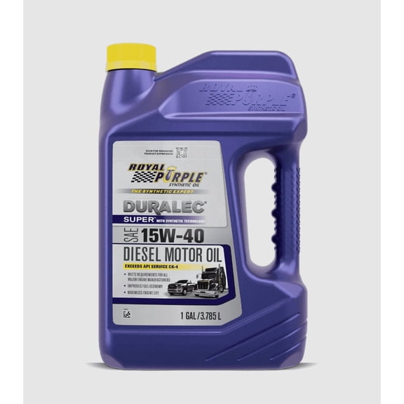 Royal Purple Duralec Super 15W-40 Diesel Motor Oil, Diesel Vehicles, 7.7 lbs, 1 Gallon