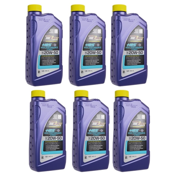 Royal Purple HPS High Performance Motor Oil 20W-50, 6 quart case for gasoline and diesel engines