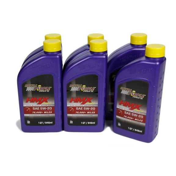 Royal Purple ROY67511 1 qt. HMX High Mileage Zinc 5W20 Motor Synthetic Oil - Set of 6