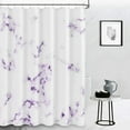 thumbnail image 1 of Royal Purple Shower Curtain Modern Marble Fabric Shower Curtains for African American Woman Black Girl Bathroom Set with Hooks Bath Decor Gradient from White Lavender Dark Purple Plum Eggplant, 1 of 6