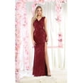 thumbnail image 1 of Royal Queen MQ1874 V-Neck Ruched Sequin Bodycon Evening Gown Burgundy 20, 1 of 10