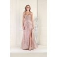 thumbnail image 1 of Royal Queen RQ7952 Juniors Womens High Slit Glitter Embellished Red Carpet Gown, 1 of 1