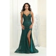 thumbnail image 1 of Royal Queen RQ7952 Juniors Womens High Slit Glitter Embellished Red Carpet Gown, 1 of 1