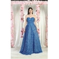 thumbnail image 1 of Royal Queen RQ7960 Juniors Womens Sleeveless Sweetheart Formal Satin Sheath Gown, 1 of 2