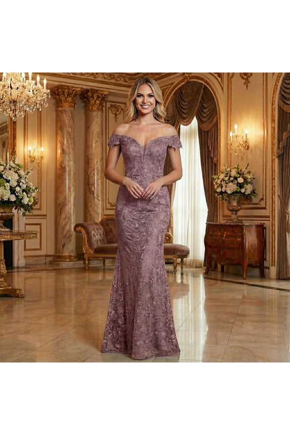 RQ7963 Juniors Womens Sweetheart Off Shoulder Mermaid Prom Dress