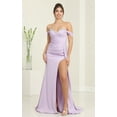 thumbnail image 1 of Royal Queen RQ7971 Juniors Womens Satin Off Shoulder Prom Gown, 1 of 5