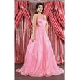 thumbnail image 1 of Royal Queen RQ7983 Juniors Womens Deep V-Neck Corset A-Line Evening Dress, 1 of 6