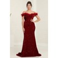 thumbnail image 1 of Royal Queen RQ7992 Juniors Womens Fitted Feather Sheath Formal Long Dress, 1 of 1