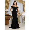 thumbnail image 1 of Royal Queen RQ7992 Juniors Womens Fitted Feather Sheath Formal Long Dress, 1 of 1