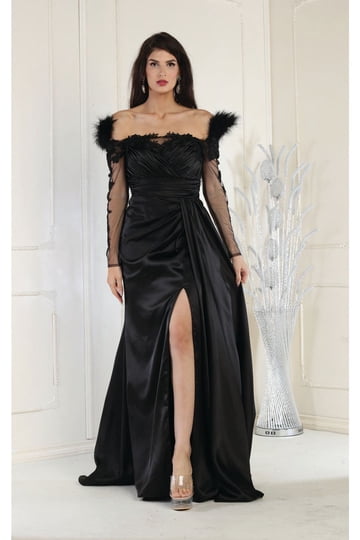 Shop Feather Trim Dresses in Black for Elegant and Party Looks