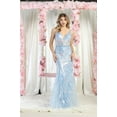 thumbnail image 1 of Royal Queen RQ8011 Juniors Womens Wide Strap Beaded V-Neck Formal Prom Dress, 1 of 1