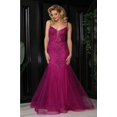 thumbnail image 1 of Royal Queen RQ8039 Juniors Womens Fitted Embellished Lace Red Carpet Long Gown, 1 of 1