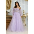 thumbnail image 1 of Royal Queen RQ8073 Juniors Womens Spaghetti Strap Floral Gala Gown, 1 of 9