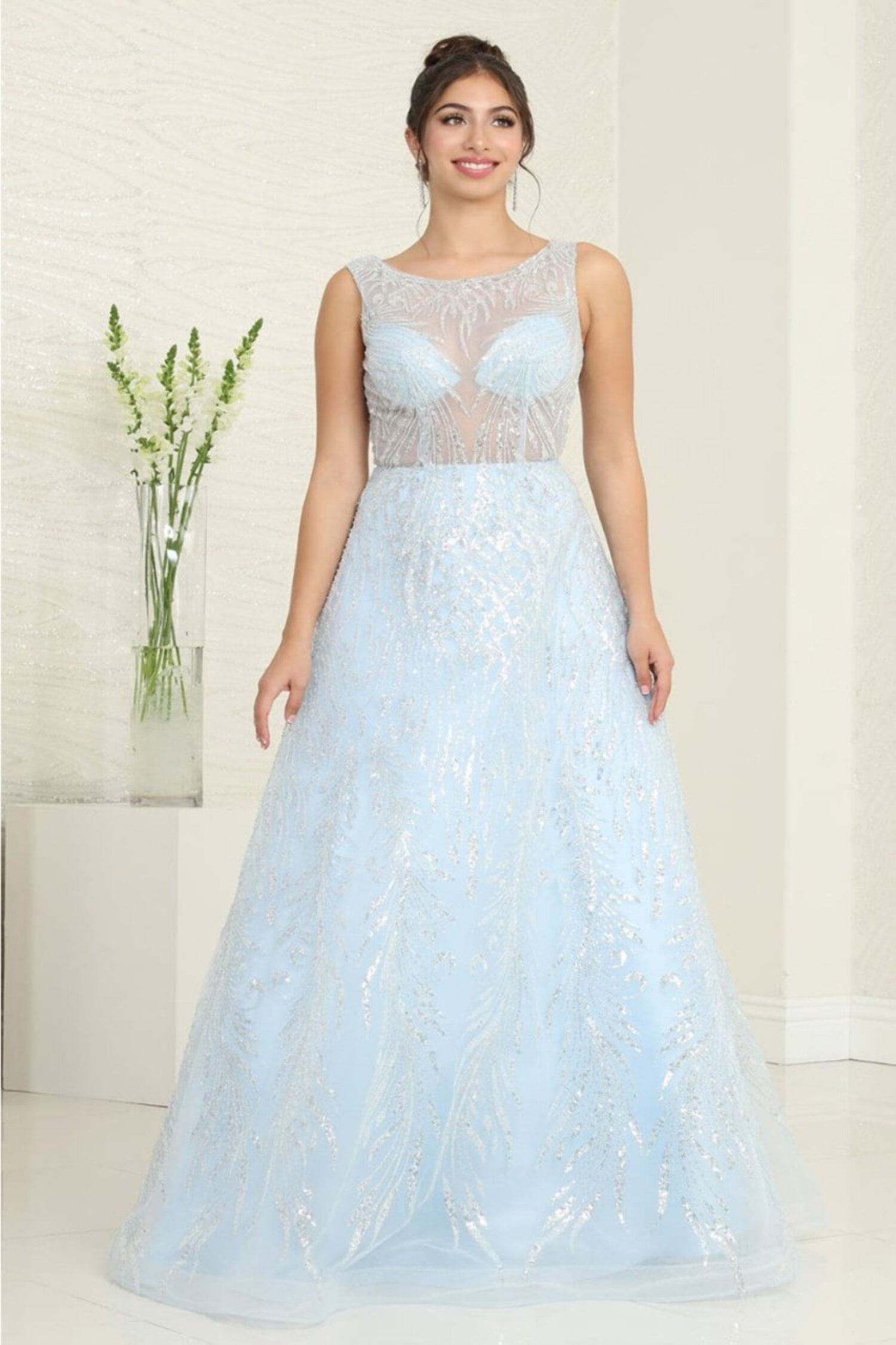Royal Queen RQ8081 Juniors Womens Sleeveless Beaded Glitter Evening Dress -  Walmart.com
