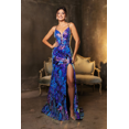 thumbnail image 1 of Women's Royal Blue Queen RQ8141 Sparkling Sequin Sheath Prom 2026 Gown with High Slit Black And Lilac Lavender 10 Black/Lilac Lavender, 1 of 1