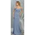 thumbnail image 1 of Women's May Queen Fitted Bodycon Formal Long Dresses Dusty Blue 20, 1 of 5