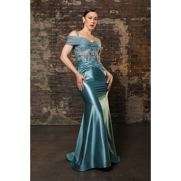 Women's May Queen Mother Of The Bride Dress Off Shoulder Sequin Gown MQ2151-New Collection Seamist 14