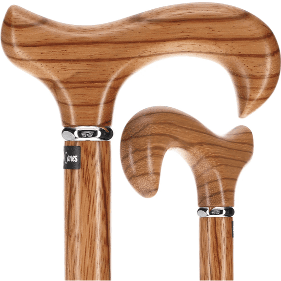 Royal RC cane Genuine Rosewood Derby Cane Luxurious Exotic Wood, Silver Collar, Durable Shaft, Elegant Walking Cane for Men & Women
