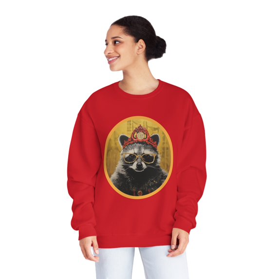 Royal Raccoon Graphic Sweatshirt, Vintage Aesthetic