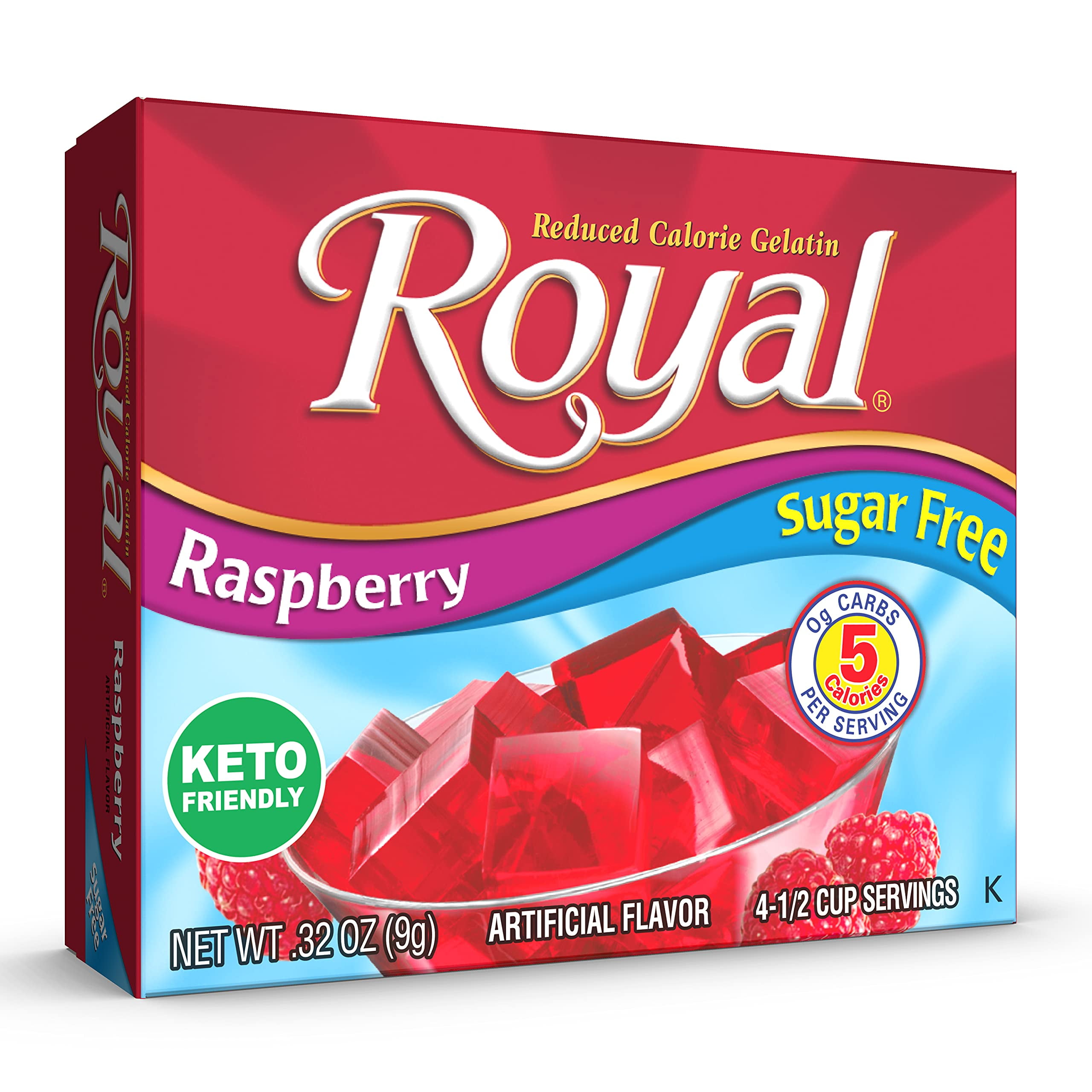Jel Sert Co. Royal Sugar Free Raspberry Gelatin Dessert Mix, Easy and ...