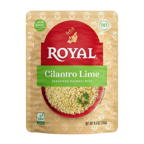 Royal Ready to Heat Microwave Cilantro Lime Seasoned Basmati Rice 8.5 oz (Pack of 2)