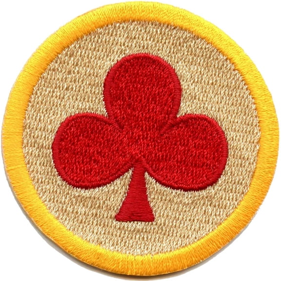 Royal Red Clubs Merit Badge Embroidered Iron-on Patch
