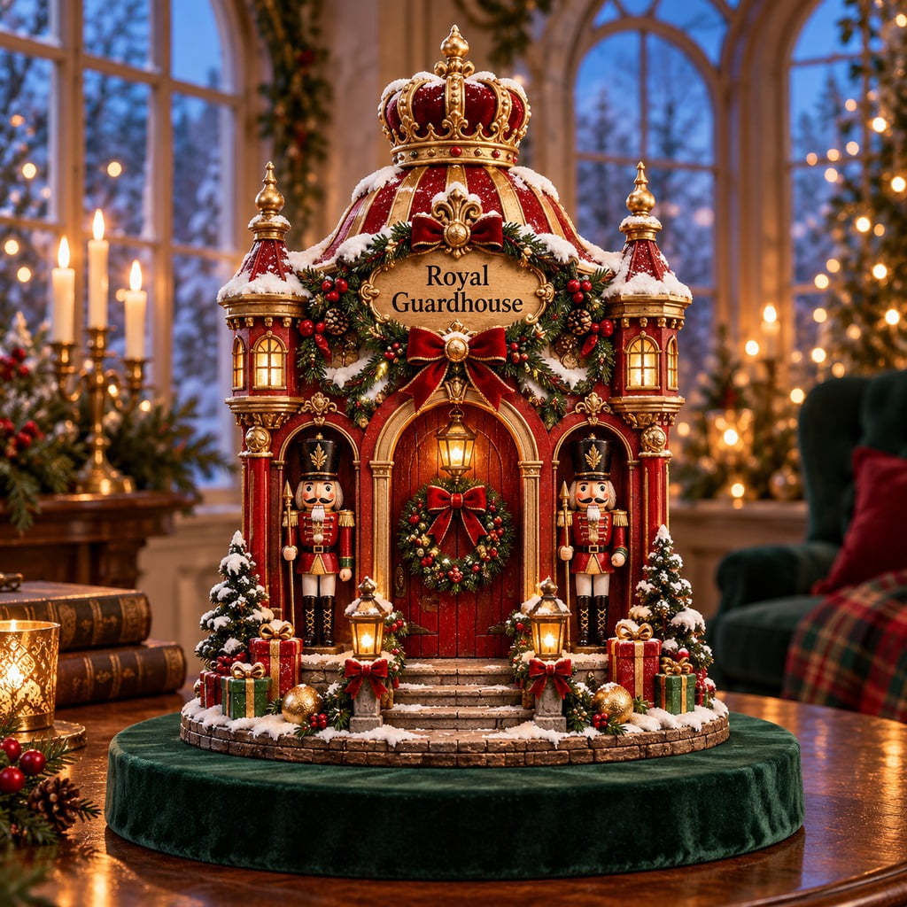 Royal Red Nutcracker Guardhouse Wooden Block 3 Layer Christmas Decor ...