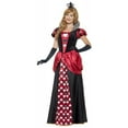 thumbnail image 1 of Royal Red Queen Costume Adult Alice In Wonderland Dress Crown, 1 of 4
