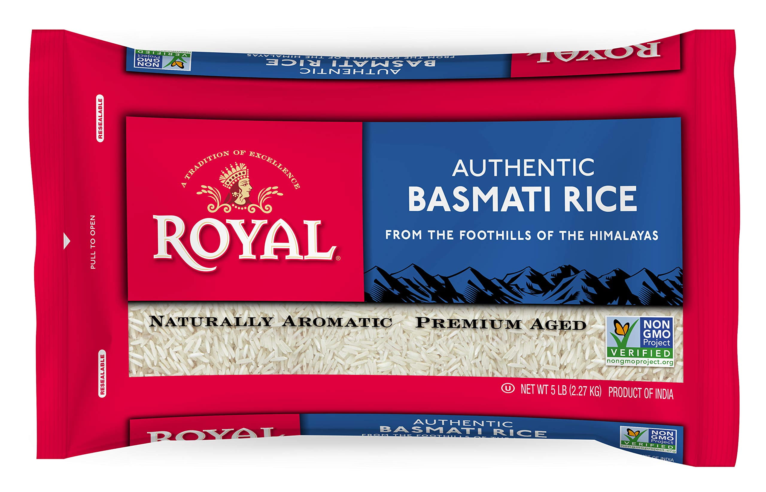 Royal - Basmati Rice Poly Pillow Pack - 5 Lb, Case of 6 - Walmart.com