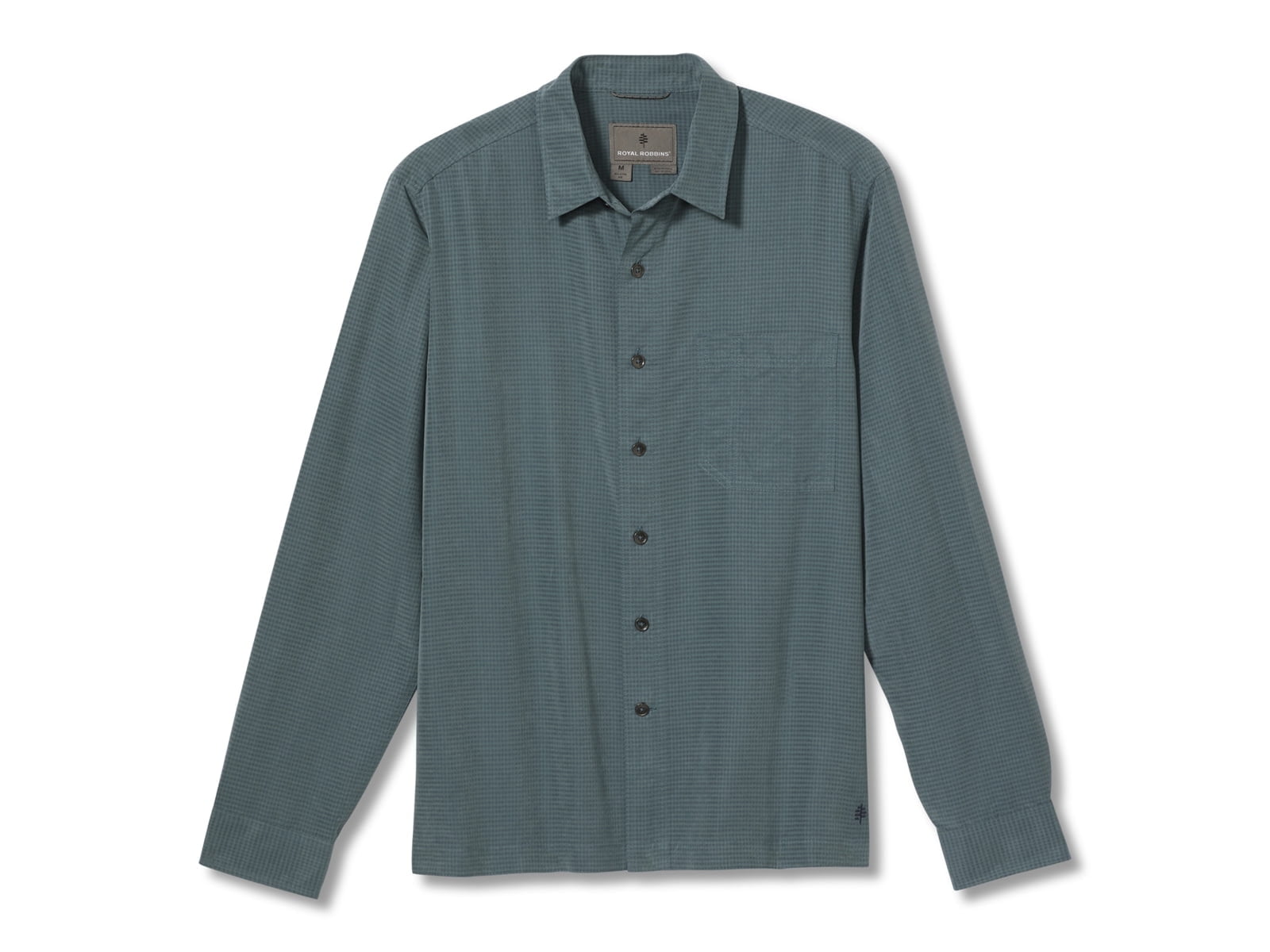 Royal Robbins Men's Desert Pucker Dry Long Sleeve Shirt - Wrinkle Resistant Travel Top, Asphalt