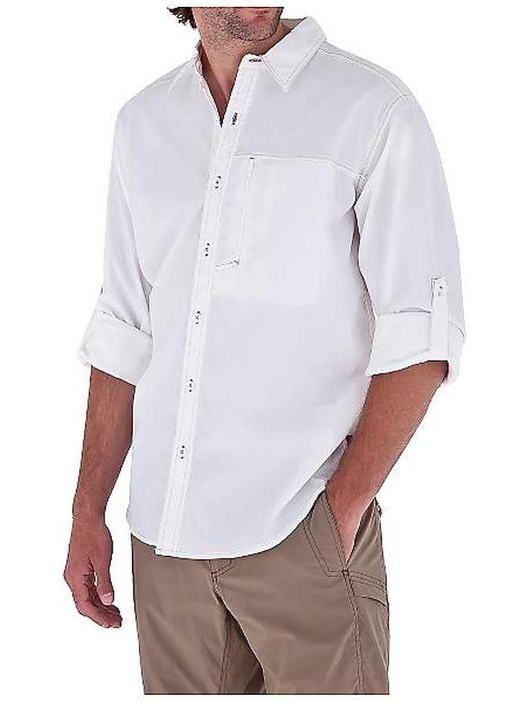 Royal Robbins Men's Fishing Lost Canyon Long Sleeve Shirt White L