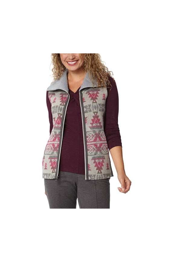 Women's Inca Jacquard Vest Pewter Outerwear XS