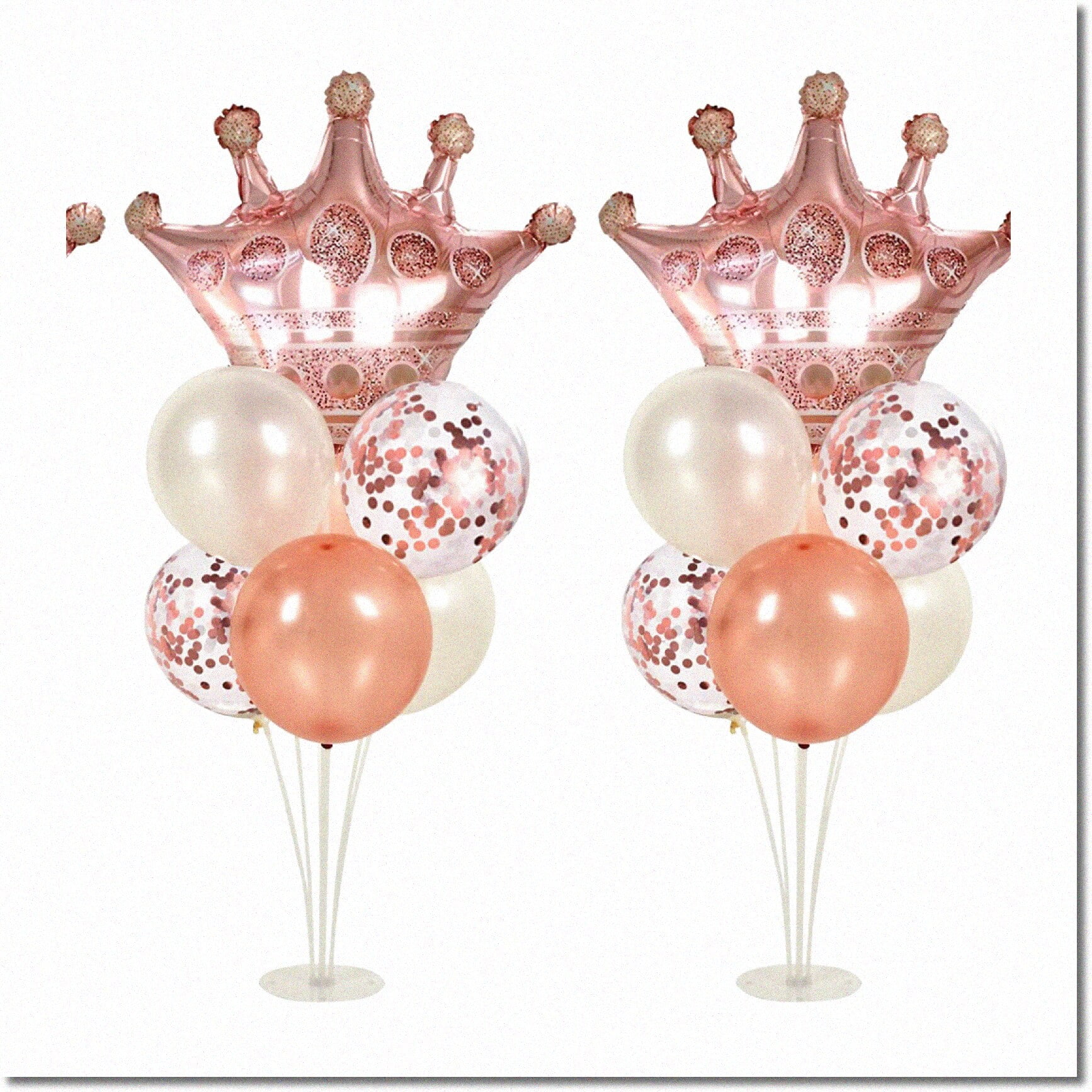 Rose Gold Foil Helium Balloons Bouquet with Crown Rose Gold Foil Helium Balloons Bouquet with Crown