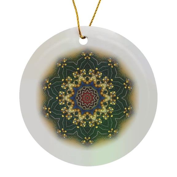 3drose, Royal Rosette Mandala, Circle Porcelain Ornament